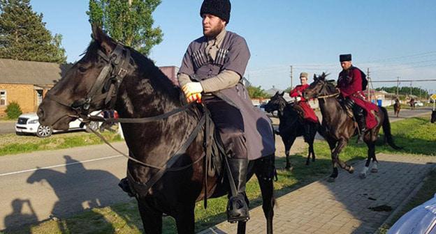 Участник конного перехода в Кенделене. 18 сентября 2018 года. Фото: North Caucasus Service (RFE/RL)