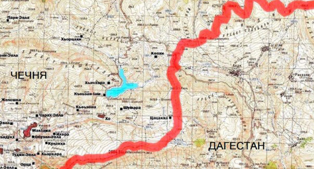 Карта новой границы между Чечней и Дагестаном. Фото: http://euro-ombudsman.org/wp-content/uploads/2013/05/AJfhzo6Dt3I.jpg