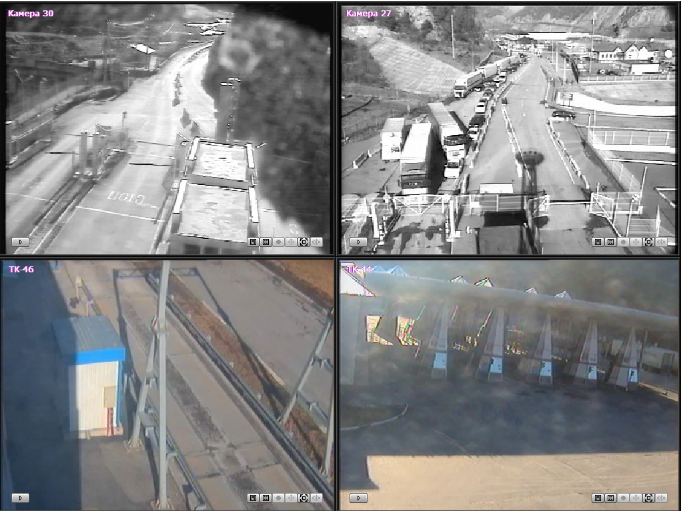 Скриншот изображения веб-камер на КПП "Верхний Ларс", https://vlars.ru/pages/3-webcam