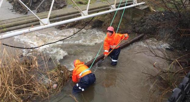 Работы по расчистке реки в Анапе. Январь 2019 года. Фото пресс-службы администрации Анапы. https://www.anapa-official.ru/news/2019/01/20979/