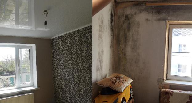 Жилье для сирот. Справа - фото Следственного комитета, слева - фото Администрации Усть-Лабинского района. Коллаж "Кавказского узла" Фото: Пресс-служба Администрации Усть-Лабинского района, Пресс-служба Следственного комитета sledcom.ru