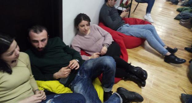 Голодовка студентов. Тбилиси, 16 февраля 2019 года. Фото Галины Готуа для "Кавказского узла"