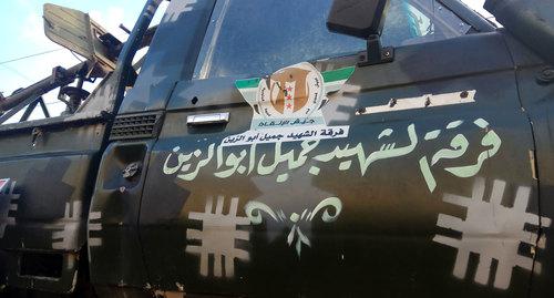 Надпись на арабском языке на "джихадмобиле". Ростов-на-Дону, 27 февраля 2019 г. Фото Константина Волгина для"Кавказского узла"