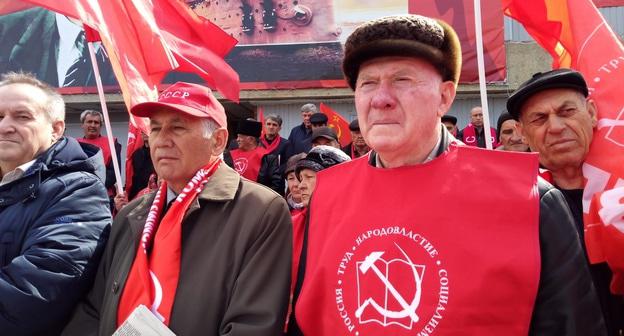 Участники митинга в Нальчике 23 марта 2019 года. Фото Людмилы Маратовой для "Кавказского узла"