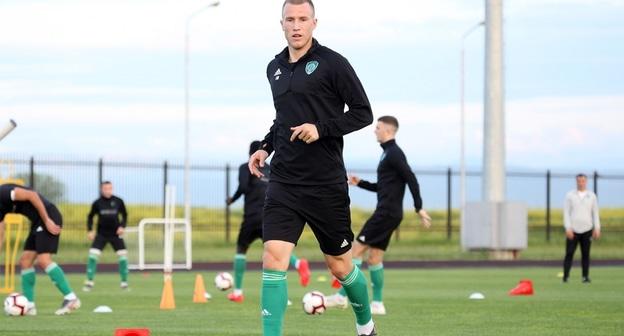 Футболисты «Ахмата» на тренировке перед матчем с ЦСКА 16 мая 2019 года. Источник: пресс-служба ФК «Ахмат» http://fc-akhmat.ru/gallery