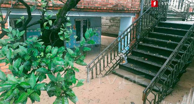 Наводнение в Мартвильском муниципалитете. Фото: Общественное телевидение 1tv.ge

