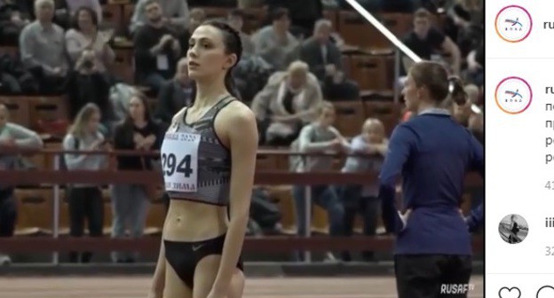 Мария Ласицкене на соревнованиях "Русская зима". Фото: скриншот со страницы rusaf_official в Instagram https://www.instagram.com/p/B8Wdr_GqaEd/