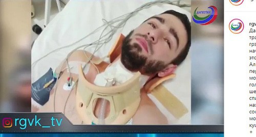 Уроженец Дагестана Пайзутдин Алиев, который сломал шею на соревнованиях в Санкт-Петербурге. Скриншот со страницы Instagram https://www.instagram.com/p/B8guq8PABvX/