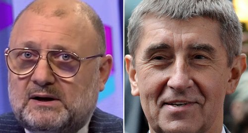 Джамбулат Умаров и  Андрей Бабиш . Фото: кадр видео  https://www.youtube.com/watch?v=83lhz-p4XFI,  David Sedlecký, https://ru.wikipedia.org/. коллаж "Кавказского узла"