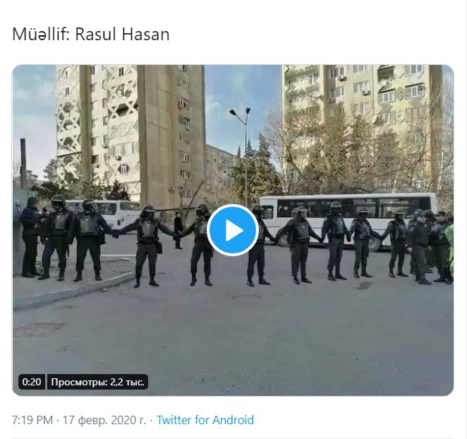 Скриншот видеоролика Расула Гасана. https://twitter.com/Filmaccc/status/1229440184707616769
