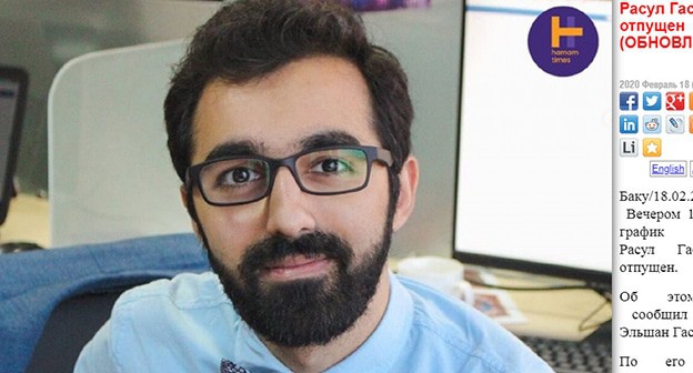 Расул Гасан. Скриншот со страницы Turan News Agency http://www.turan.az/ext/news/2020/2/free/Social/ru/87390.htm
