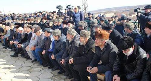 На митинге чеченцев-акинцев 23 февраля 2017 года. Фото предоставлено "Кавказскому узлу" Имампаши Чергизбиевым