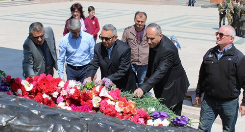 Ветераны карабахской войны на Мемориальном комплексе в Степанакерте. Нагорный Карабах.9 мая 2020 года. Фото Алвард Григорян для "Кавказского узла"