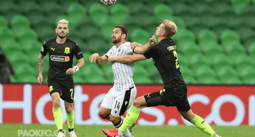 Игроки "Краснодара" и "ПАОК". Фото пресс-службы ФК ПАОК
