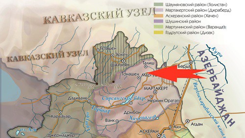 Расположение села Мадагиз (Матагис) в Нагорном Карабахе. https://www.kavkaz-uzel.eu/articles/354792/