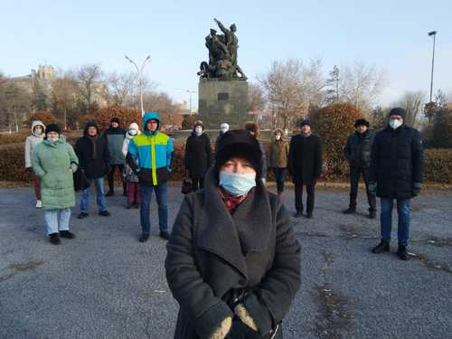 Ирина Горбунова записывает видеообращение к Путину. Волгоград, 13 декабря 2020 года. Фото предоставлено "Кавказскому узлу" Михаилом Соломоновым.