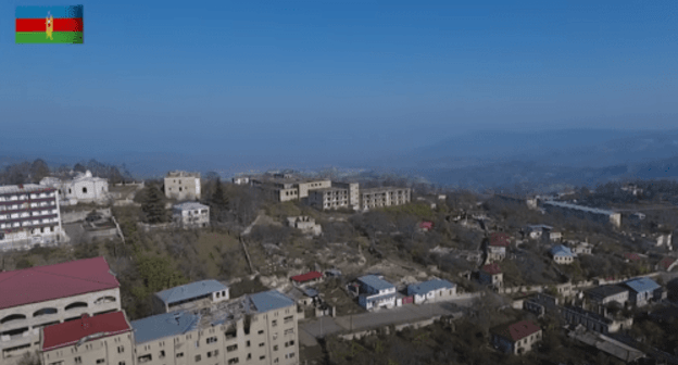 Шуша. Кадр аэровидеосъемки города 24 ноября 2020 года. Видео Минобороны Азербайджана: https://youtu.be/PWtaTW_3TpM