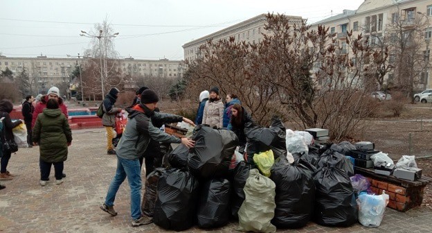 Экологическая акция в Волгограде. 27 февраля 2021 г. Фото Вячеслава Ященко для "Кавказского узла"