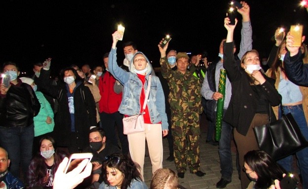 Участники акции протеста в Волгограде, 21 апреля. Фото Вячеслава Ященко для "Кавказского узла".