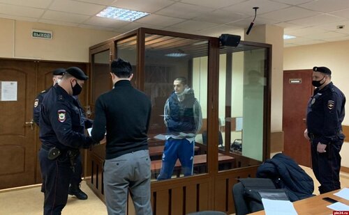 Сайд-Мухаммад Джумаев в зале суда. Фото: пресс-служба Тверского суда Москвы