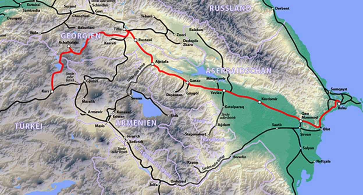 Железная дорога Тбилиси - Гюмри - Карс. Фото: Maximilian Dörrbecker (Chumwa) https://ru.wikipedia.org/