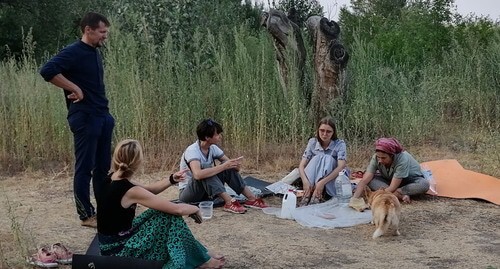 Участники акции протеста в палаточном лагере. Август 2021 г. Фото Татьяны Филимоновой для "Кавказского узла" Участники акции протеста в палаточном лагере. Август 2021 г. Фото Татьяны Филимоновой для "Кавказского узла"