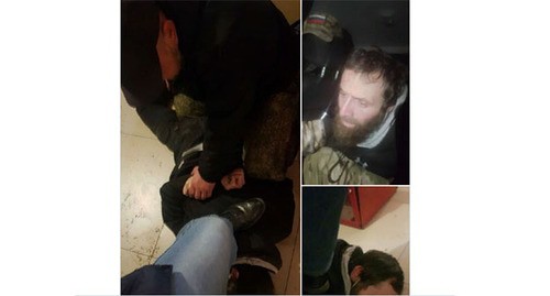Силовики задержали мужчину, предположительно являющегося Магомедом Алхановым. Скриншот видео https://t.me/operdrain/27433