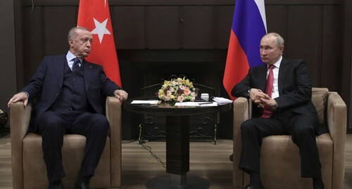 Эрдоган и Путин в Сочи 29 сентября 2021 года. Фото: пресс-служба президента России - http://kremlin.ru/events/president/transcripts/66800/photos/66763