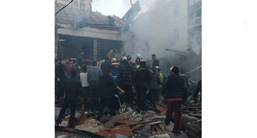 На месте взрыва газа в частном доме в Махачкале. Скриншот https://t.me/mchsdagestan/535