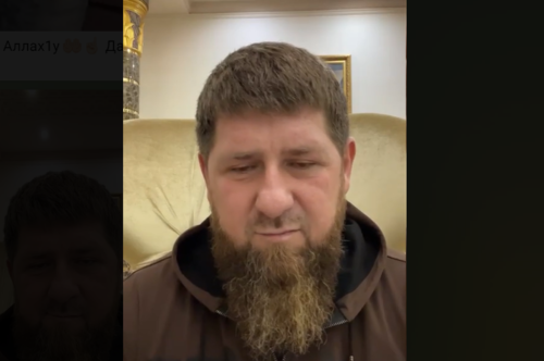 Стоп-кадр видео в Telegram-канале Кадырова от 26 февраля 2022 года, https://web.telegram.org/z/#-11411719420220
