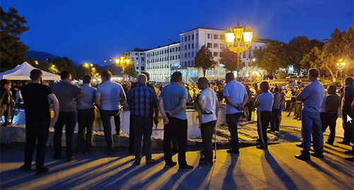 Участники акции в Степанакерте. 29 августа 2022 г. Фото Алвард Григорян для "Кавказского узла"