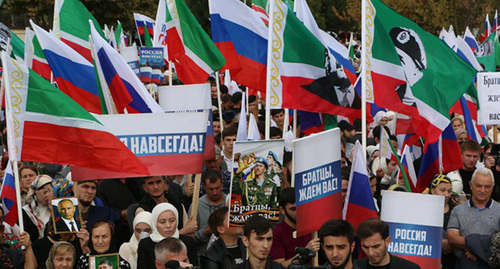 Митинг в Грозном в поддержку референдумов. 23 сентября 2022 г. Фото: Грозный-Информ https://www.grozny-inform.ru