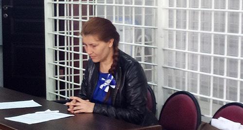 Анастасия Емельянова в зале суда. Фото Людмилы Маратовой для "Кавказского узла"
