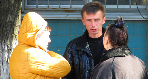 Мобилизованный и его родственники. Фото Вячеслава Ященко для "Кавказского узла"