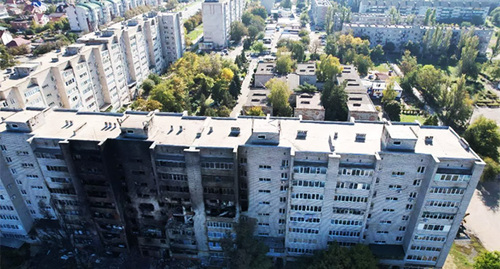 Поврежденная многоэтажка в Ейске. Фото: Telegram-канал Вениамин Кондратьев