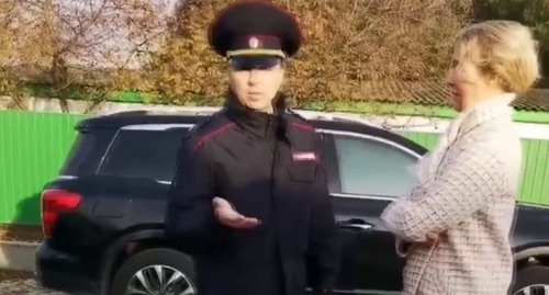 Попытка задержания активистов в Полтавской, стоп-кадр видео https://t.me/nenowost/398