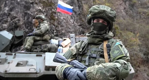 Военнослужащий российского контингента в Нагорном Карабахе, фото: пресс-служба Минобороны РФ.