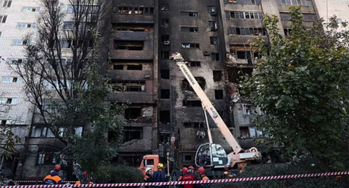 Дом в Ейске, пострадавший от падения военного самолета. Фото: пресс-служба администрации Краснодарского края