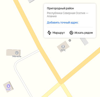 Месторасположение поста ДПС. Скриншот сервиса "Яндекс. Карты".