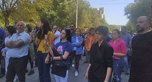 Активисты на улица Еревана. 20 сентября 2023 г. Фото Армине Мартиросян для "Кавказского узла"