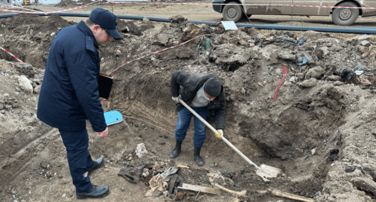 Человеческие останки обнаружены в Ходжалы. Фото: Генпрокуратура Азербайджана.