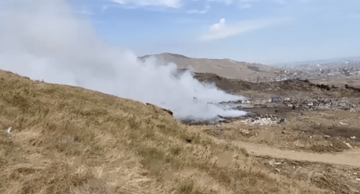 Горящая свалка. Фото: Минприроды РД