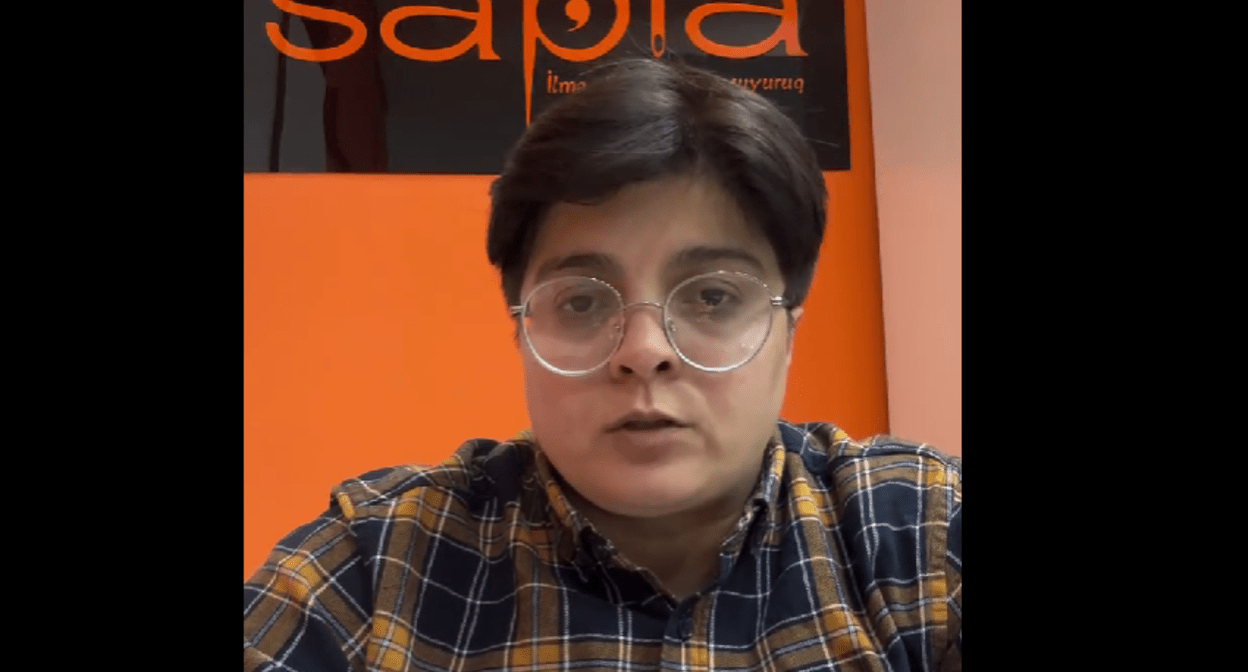 Рабия Мамедова. Стоп-кадр видео с ее страницы в Facebook (деятельность компании Meta, владеющей соцсетью, запрещена в России) от 10.04.24, https://www.facebook.com/rabia.mammadova/videos/635821716088388