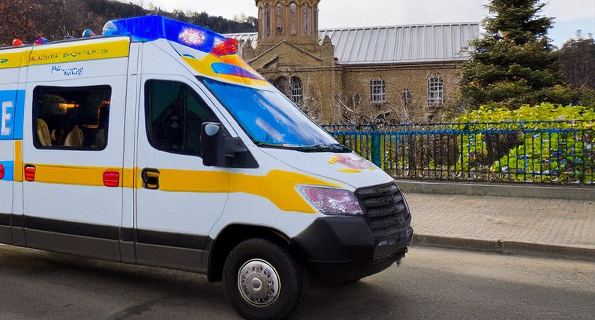 Скорая помощь в Грузии. Иллюстрация создана "Кавказским узлом" с помощью ИИ в программе Photoshop