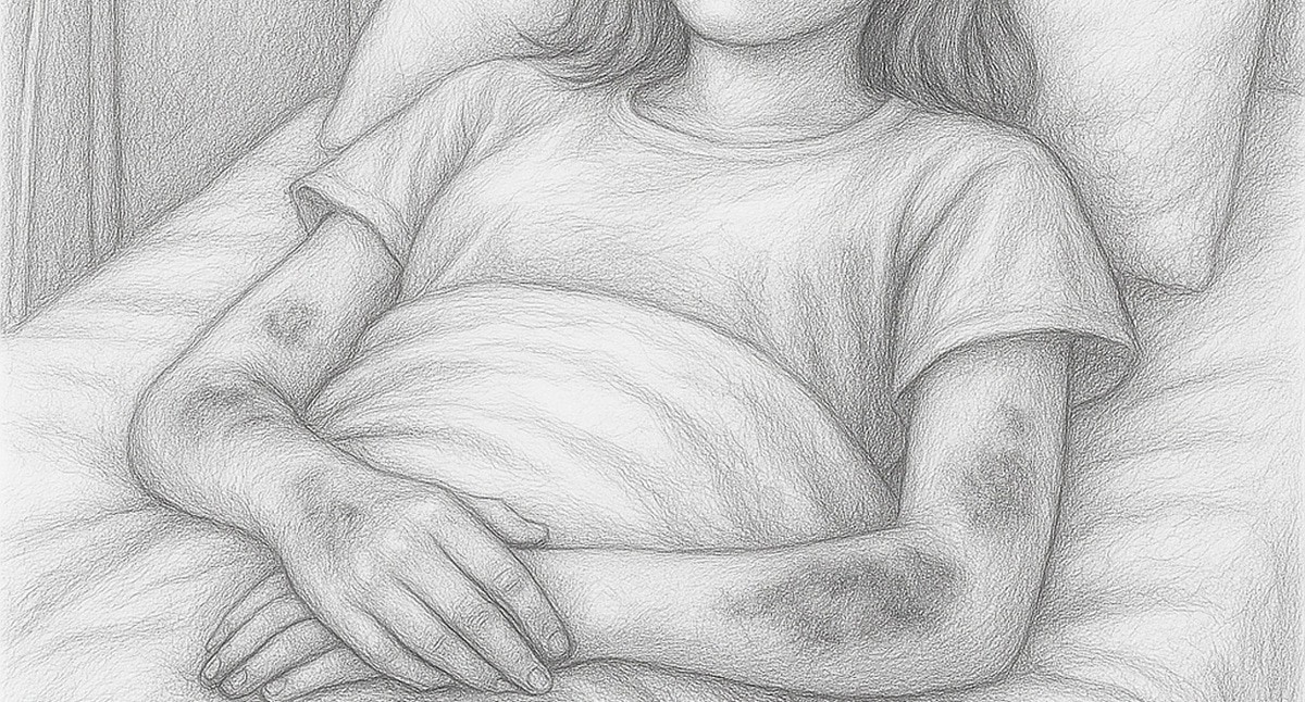 Избитая девушка. Иллюстрация создана «Кавказским узлом» с помощью ИИ в программе Copilot