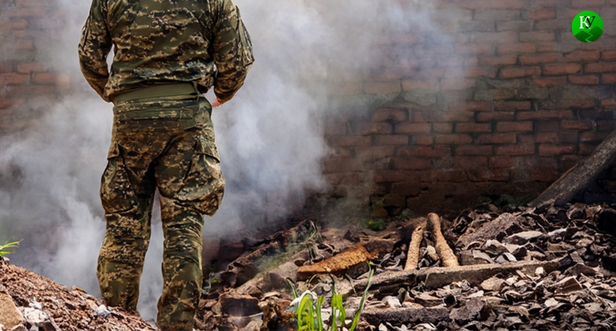 Военный на СВО. Иллюстрация создана "Кавказским узлом" с помощью ИИ в программе Photoshop