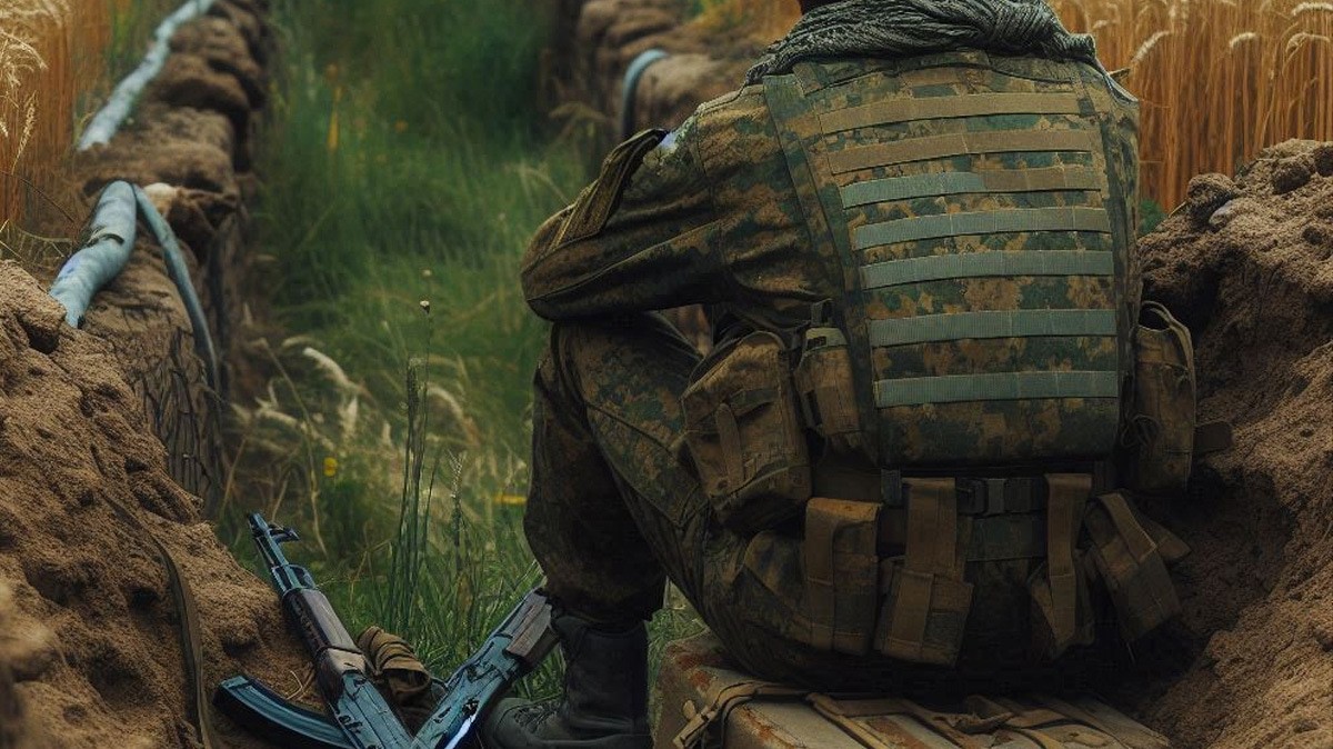 Военный на СВО. Иллюстрация создана "Кавказским узлом" с помощью ИИ в программе Copilot