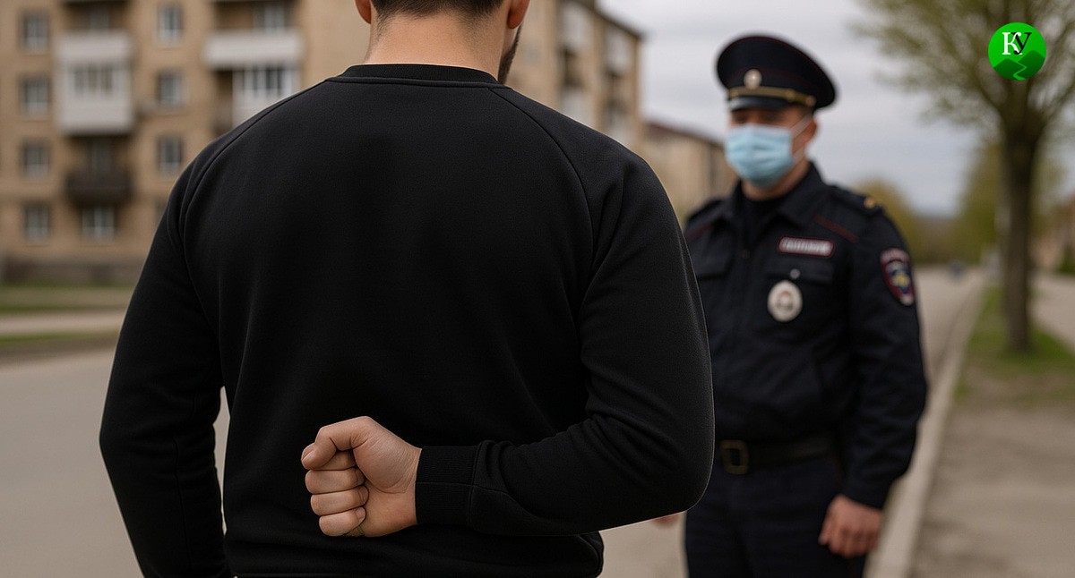 Мужчина собирается ударить полицейского. Иллюстрация создана «Кавказским узлом» с помощью ИИ в программе Copilot