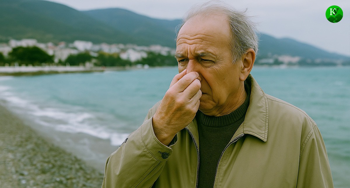 Пенсионер на море. Иллюстрация создана "Кавказским узлом" с помощью ИИ в программе Copilot