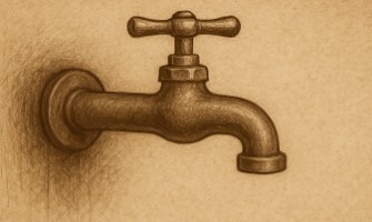 Перебои с подачей воды. Условное фото, создано "Кавказским узлом" с использованием ИИ в программе Copilot.